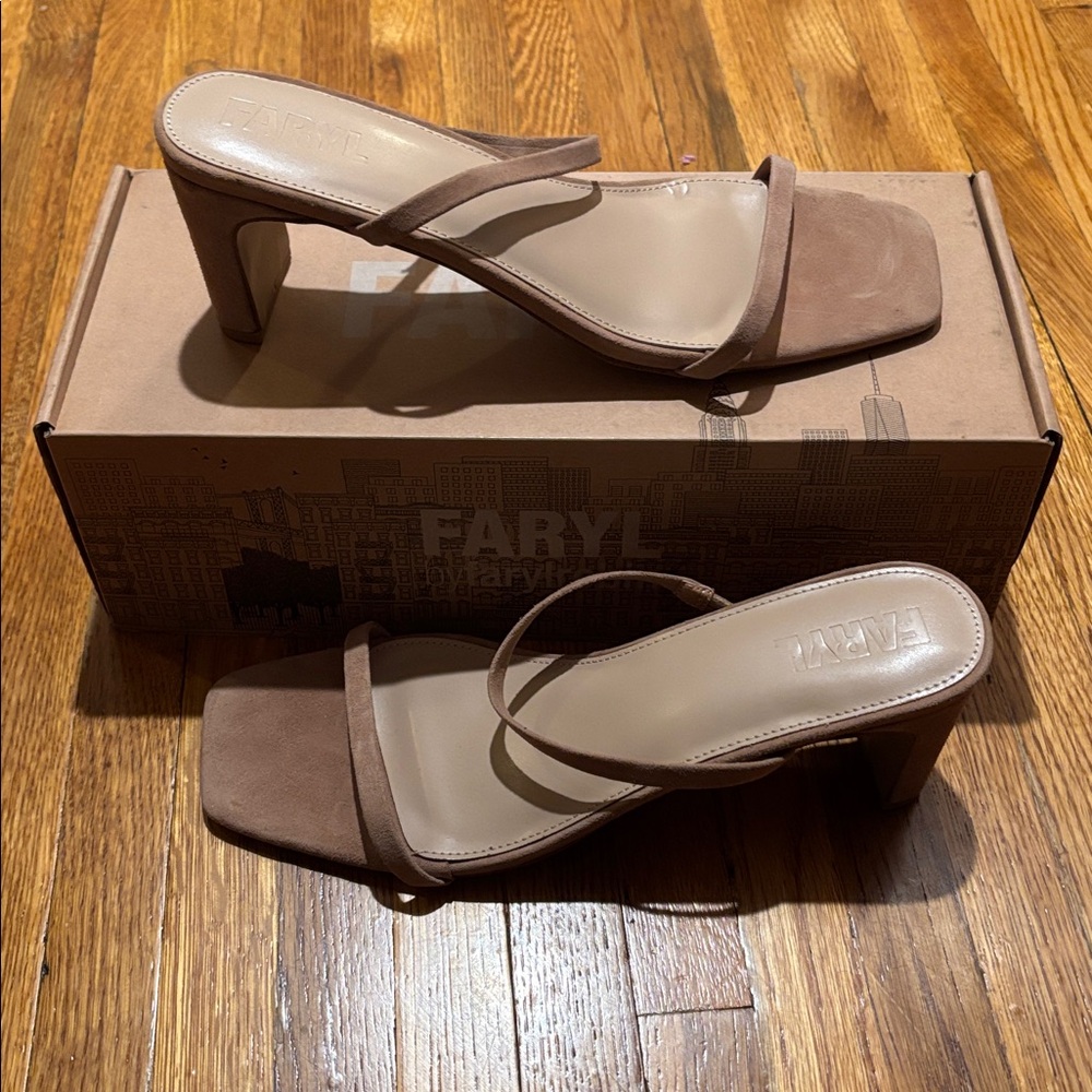 Faryl Aria Natural Leather Suede Tan Sandals Asst Sizes WD
